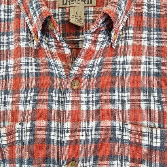 Duluth Trading Shirt Mens Sz Large Hemp Organic Cotton Plaid Button Down Casual - Picture 4 of 7